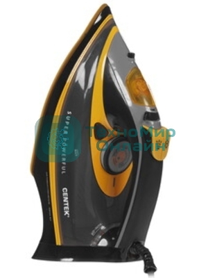 Утюг Centek CT-2358 желтый/черный, 3000 Вт, 50 г/мин, 190 г/мин, 380 мл