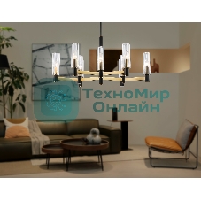 Люстра Ambrella light LH55513/9 BK/BS/CL черный/латунь/прозрачный E14*9 max 40W D760*760