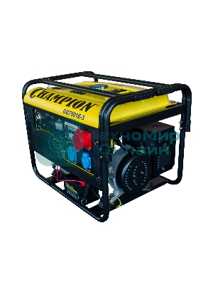 Бензоэлектростанция CHAMPION GG7501E-3 380В 7.5кВт 25л 87кг 2.5л/ч 12V эл.старт