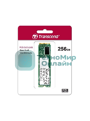 Накопитель SSD Transcend MTE220S SSD 256GB, 3D TLC, M.2 (2280), PCIe Gen 3.0 x4, NVMe, R3300/W1100, TBW 550