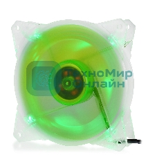 Вентилятор для корпуса Crown CMCF-12025S-1212 прозрачный/зеленый, 120 мм, 1650 об/мин, 28 дБ, 3 pin