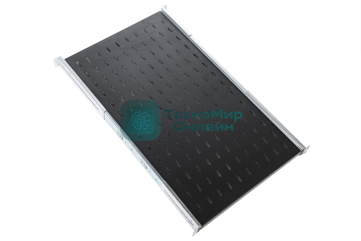 Полка перфорированная ЦМО выдвижная с телескопическими направляющими, глубина 620 мм, черный (ТСВ-62-9005)