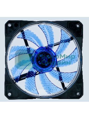 Вентилятор для корпуса Digma DFAN-LED-BLUE черный, 120 мм, 1200 об/мин, 23 дБ, 4 pin