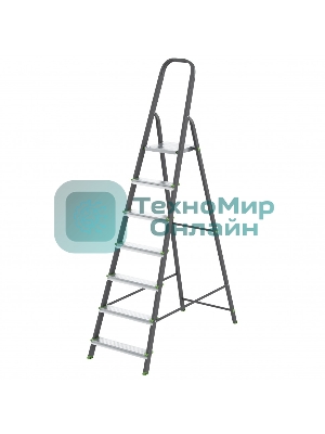Стремянка Сибртех 7 ступеней, стальной профиль, алюминиевые ступени