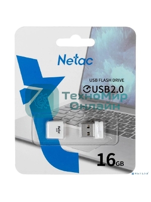 Флешка USB Netac U116 (NT03U116N-016G-20WH), 16Gb, USB 2.0, R/W 70/30, белый