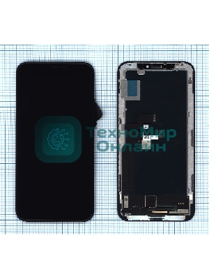 Дисплей Amperin для Apple iPhone X в сборе с тачскрином (Soft Oled), черный