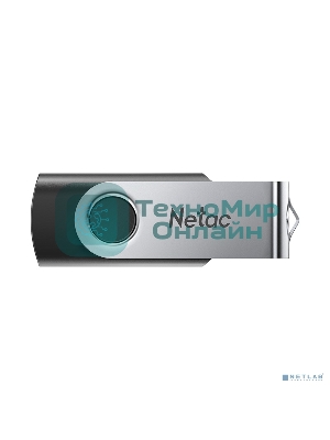 Флешка USB Netac U505 (NT03U505N-128G-20BK), 128Gb, USB 2.0, R/W 70/30, черный/серебристый