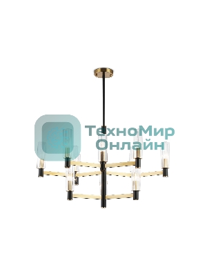Люстра Ambrella light LH55515/12 BK/BS/CL черный/латунь/прозрачный E14*12 max 40W D860*905