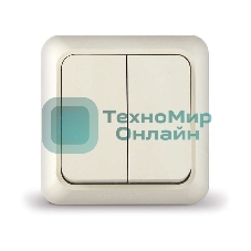 Выключатель 2-кл. ОП Олимп 10А IP20 беж. Universal Б-О0023