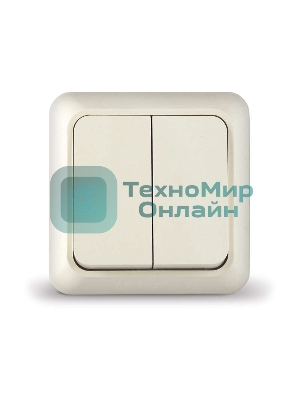 Выключатель 2-кл. ОП Олимп 10А IP20 беж. Universal Б-О0023