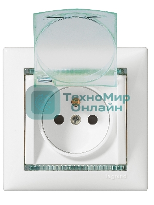 Розетка Legrand Valena 774220 влагозащищенная IP44 с заземлением с крышкой и защитными шторками (белая)