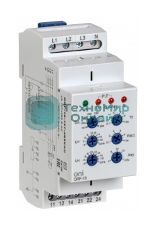 Реле фаз ORF-10 3ф 2 конт. 127-265В AC с контр. нейтр. ONI ORF-10-127-265VAC