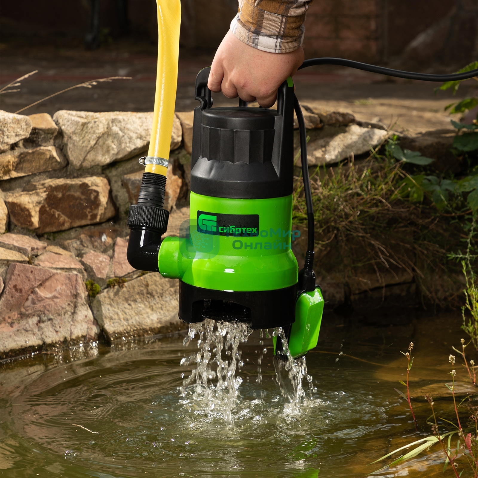 Дренажный насос Сибртех для грязной воды СДН800-35 800 Вт напор 9 м 13500 л/ч