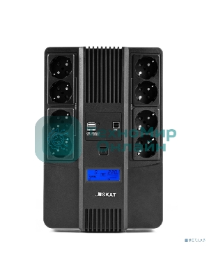 Источник бесперебойного питания Бастион SKAT-UPS 1000-AID-IN-1x9-8 600Вт 1000ВА черный