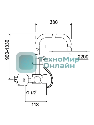 SUS124-003DK-2 Душевая система, ø35