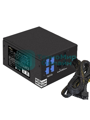 Блок питания серверный 800W ExeGate EX292212RUS ServerPRO-800RADS (ATX, for 3U+ cases, APFC, КПД 80% (80 PLUS), 14cm fan, 24pin, 2(4+4)pin, PCIe, 5xSATA, 4xIDE, FDD, Cable Management, black)