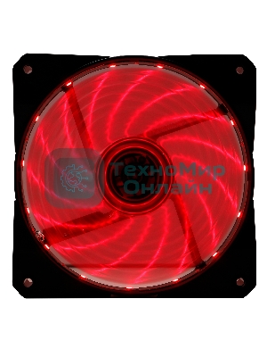 Вентилятор для корпуса Digma DFAN-LED-RED черный, 120 мм, 1200 об/мин, 23 дБ, 4 pin