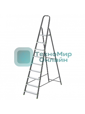 Стремянка Сибртех, 9 ступеней, стальной профиль, алюминиевые ступени