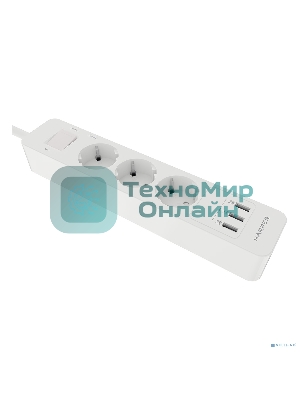 Удлинитель с USB зарядкой Harper UCH-330 White