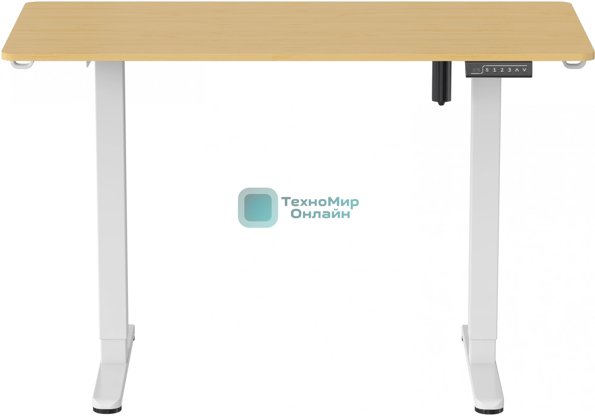 Стол компьютерный Cactus CS-ED-WTBAM столешница бамбук, бежевый, каркас белый