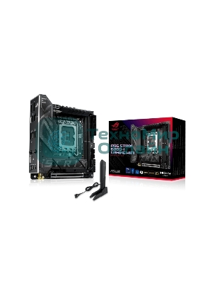 Материнская плата ASUS ROG STRIX B860-I GAMING WIFI, LGA1851, Intel B860, 2xDDR5, 4xSATA, 2xM.2, 1xPCIe 5.0 x16, 1xDP, 1xHDMI, 1xThunderbolt 4, 1x2.5Gb LAN, Wi-Fi 7, 2xUSB 2.0, 3xUSB 3.2 Gen 1, 1xUSB 3.2 Gen 2, 1xUSB 3.2 Gen 2x2, 1xUSB-C, 1xS/PDIF, 2x3.5 мм, 7.1, Mini-ITX