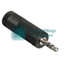 Переходник GoPower Jack 3.5мм (m)-Jack 6.3мм (f) черный Premium Zip-Lock c подвесом (1/500)