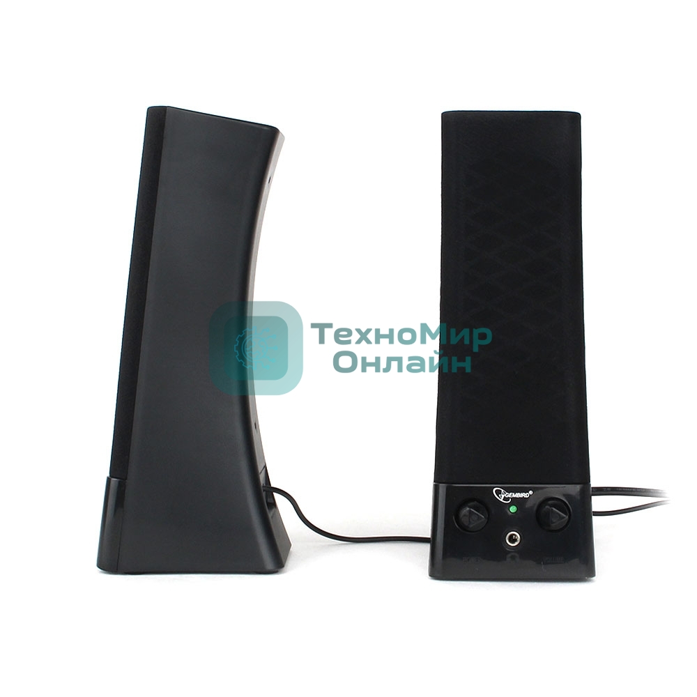 Акустическая система 2.0 Gembird SPK-500, черный, 6 Вт, рег. громкости, разъем для наушников, питание от сети