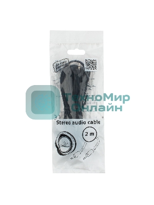 Кабель аудио Cablexpert CCA-404-2M, Jack3.5 - Jack3.5, 2м