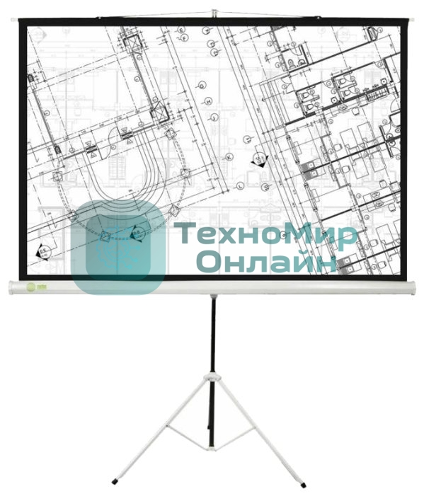 Экран Cactus 127x127см Triscreen CS-PST-127X127 1:1 напольный рулонный белый