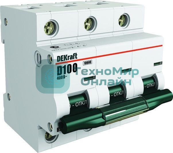 Выключатель автоматический модульный DEKraft 3п C 63А 10кА ВА-201 SchE 13007DEK