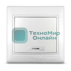 Выключатель 1-кл. СП Севиль 10А IP20 с индик. белый Universal С0121