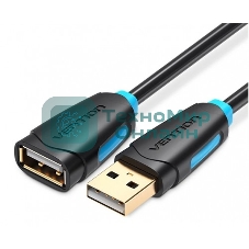 Кабель-удлинитель Vention USB 2.0 AM/AF - 5м Черный
