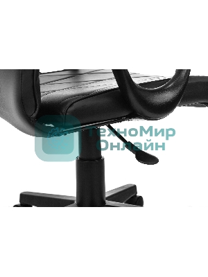 Кресло Бюрократ CH-327 черный, экокожа, 120 кг, механизм качания