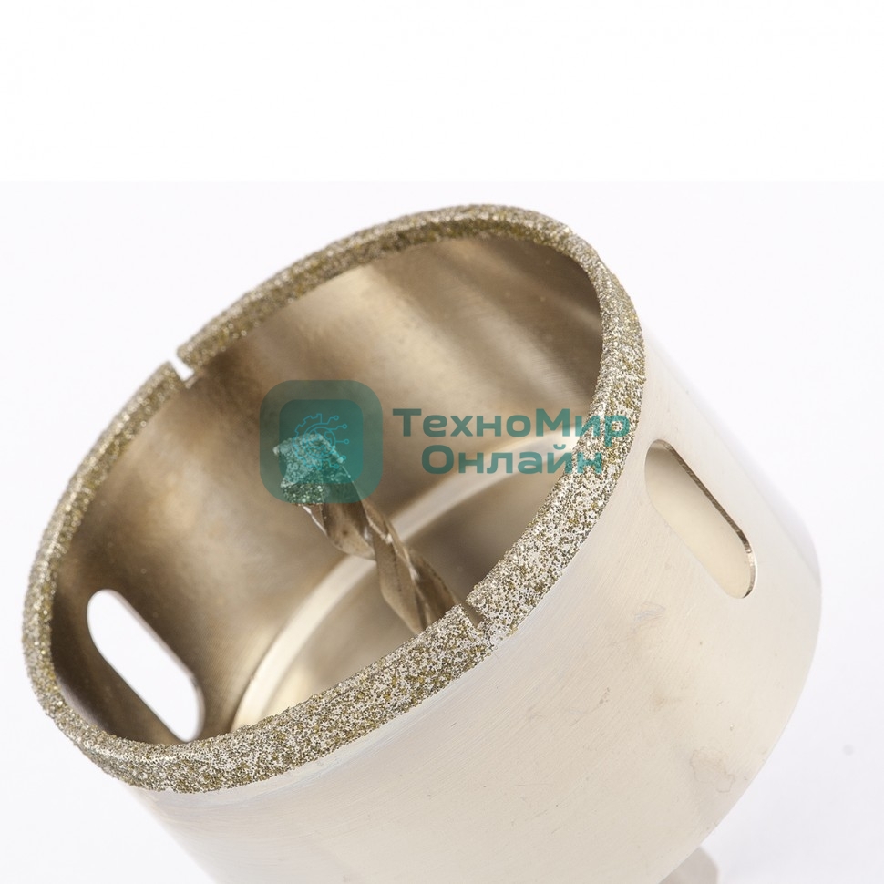 Сверло алмазное Matrix по керамограниту, 75 х 67 мм, 3-гранный хвостовик