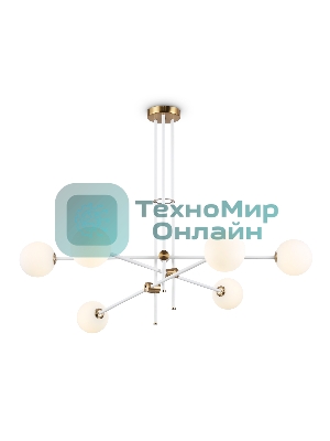 Светитльник Ambrella Light TR2521/6 WH/BS белый/латунь G9/6 max 10W D970*750