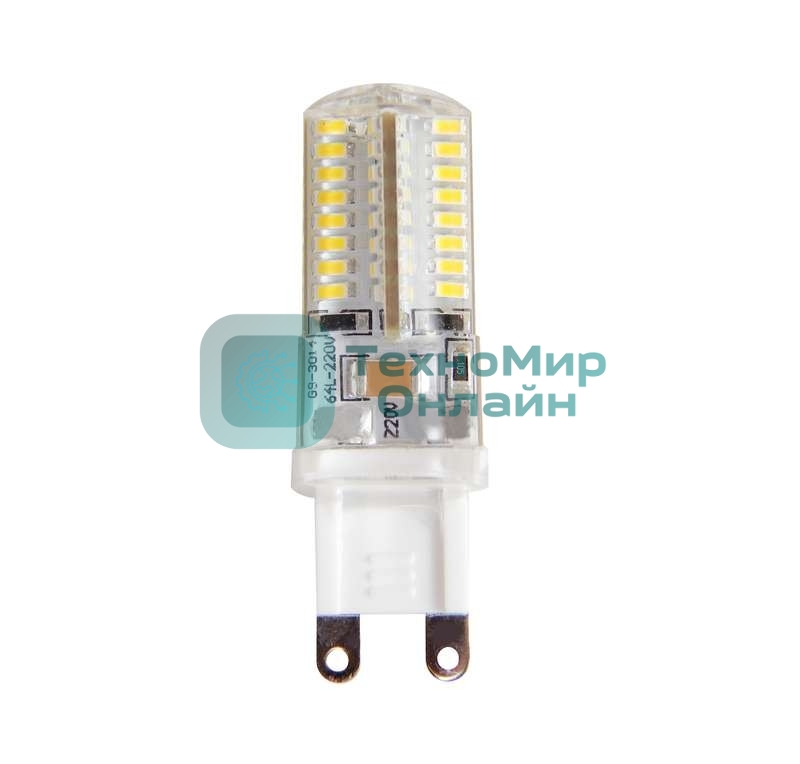 Лампа светодиодная JazzWay PLED-G9 7Вт капсульная 2700К теплый белый G9 400лм 220В
