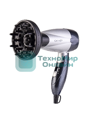 Фен Galaxy Line GL 4305 серебристый/черный, 1400 Вт, компактный