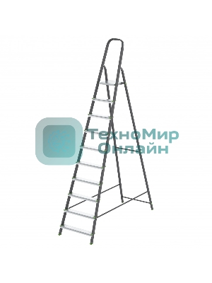 Стремянка Сибртех, 10 ступеней, стальной профиль, алюминиевые ступени