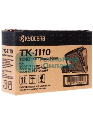 Картридж лазерный Kyocera TK-1110 (1T02M50NX0/1T02M50NX1) черный для FS-1040/FS-1060DN/FS-1020MFP/FS-1025MFP/FS-1120MFP/FS-1125MFP 2500 стр.