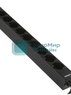 Блок розеток горизонтальный ExeGate ServerPro PDU-19H906 Al-9S-C14-2.5, 19