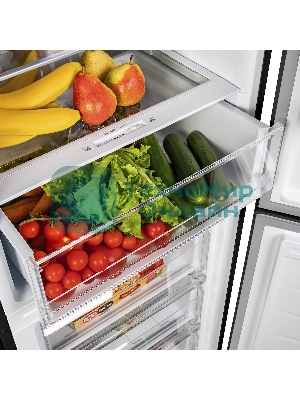 Холодильник Maunfeld MFF185SFSB черный мат. двухкамерный 211/104л морозилка снизу