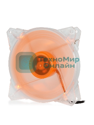Вентилятор для корпуса Crown CMCF-12025S-1213 прозрачный/оранжевый, 120 мм, 1650 об/мин, 28 дБ, 3 pin
