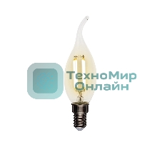 Лампа светодиодная филаментная Rexant Свеча на ветру CN37 7.5 Вт 600 Лм 2700K E14 прозрачная колба