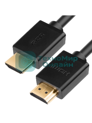 Кабель GCR 1.0m HDMI 1.4, 30/30 AWG, позолоченные контакты, FullHD, Ethernet 10.2 Гбит/с, 3D, 4Kx2K, экран