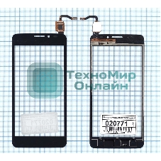 Сенсорное стекло (тачскрин) для Alcatel One Touch Idol X+ 6043D черное