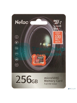 Флеш карта NeTac Карта памяти Netac MicroSD P500 Extreme Pro 256Gb, Retail version card only