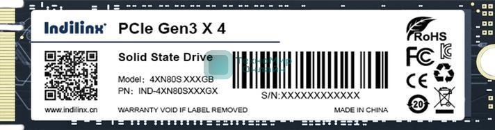 Накопитель SSD Indilinx IND-4XN80S, 256Gb, PCIe 3.0 x4, M.2 2280, NVMe, R/W 2300/1200