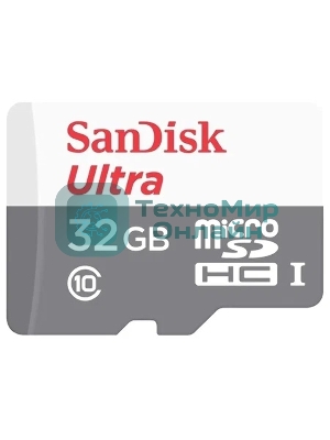 Флеш карта microSD 32GB SanDisk microSDHC Class 10 Ultra (SD адаптер) UHS-I 100MB/s