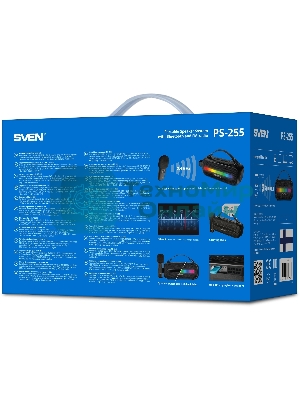 Колонка портативная SVEN PS-255 черный 12W 1.0 BT 3600mAh