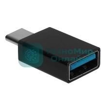 Переходник GoPower Type-C (m)-USB (f) 2.0 черный Premium Zip-Lock c подвесом (1/500)